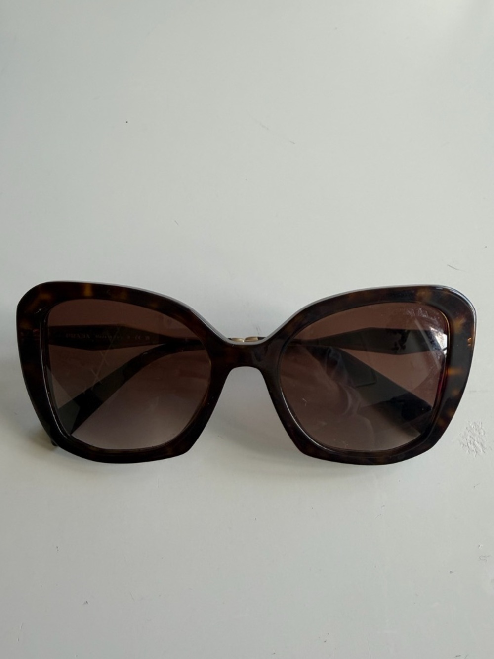 Prada PR 03YS Sunglasses Butterfly Tortoise Brown